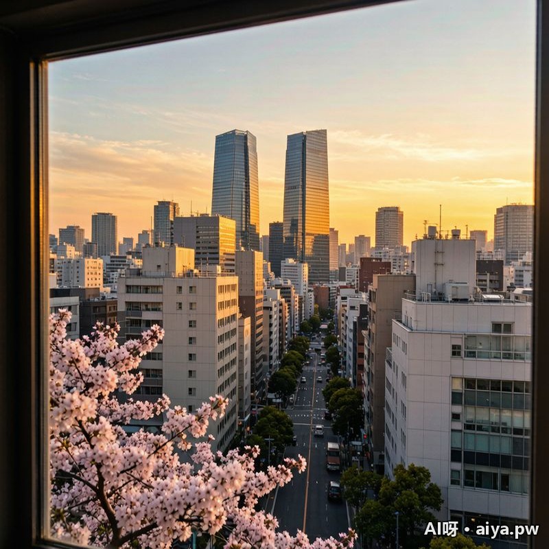 城市窗外风景照 效果示例
