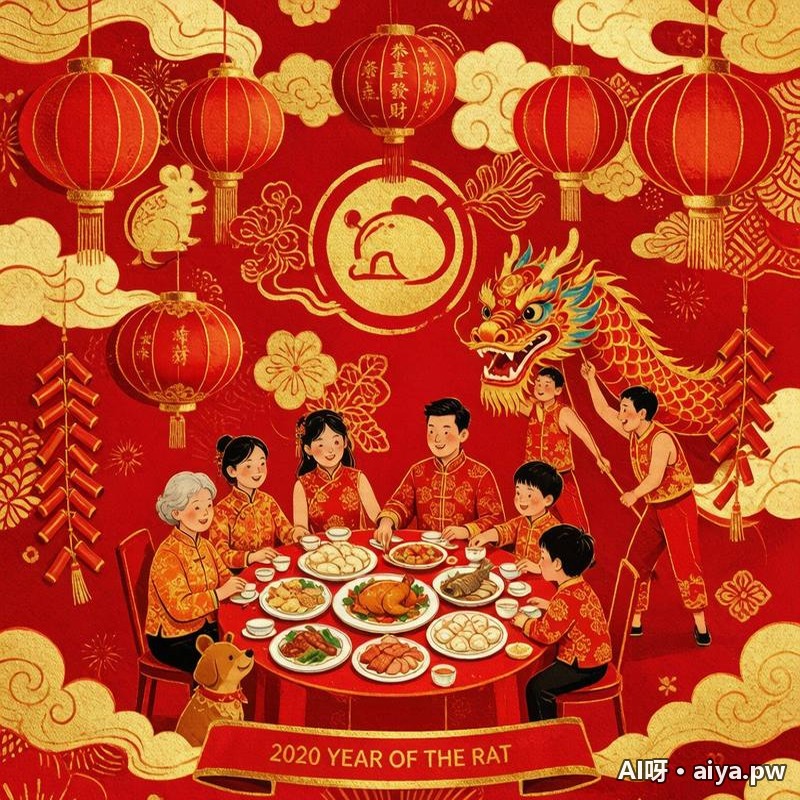 春节主题插画 效果示例