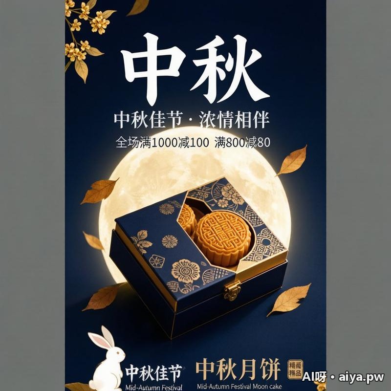 中秋节月饼海报 效果示例