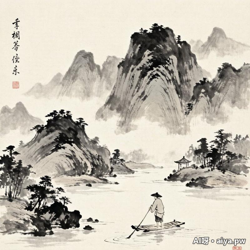 中国水墨山水画 效果示例