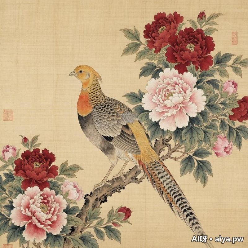 工笔花鸟画 效果示例