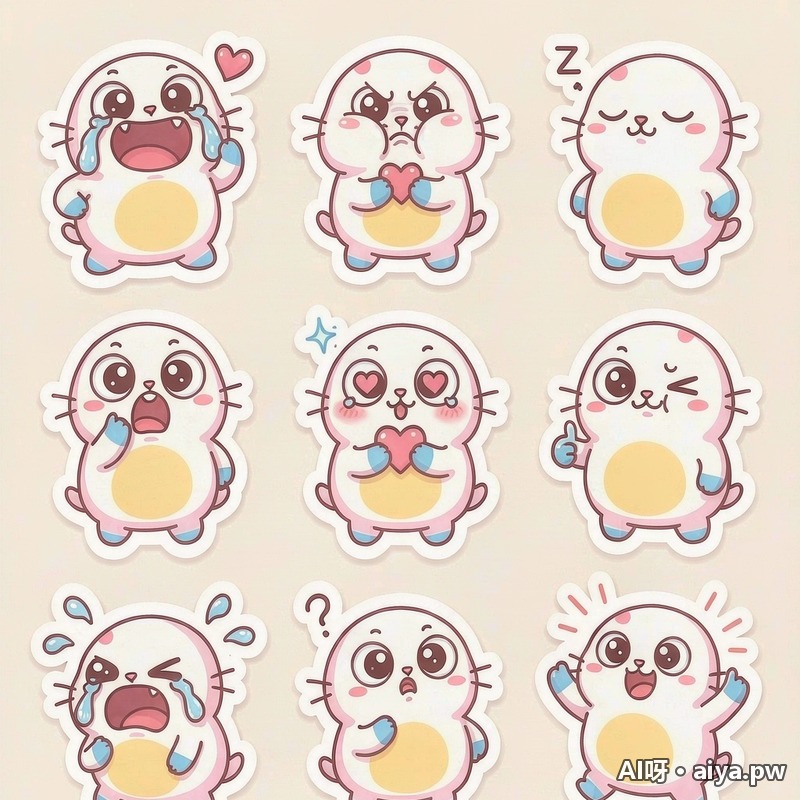 可爱动物表情包九宫格 效果示例