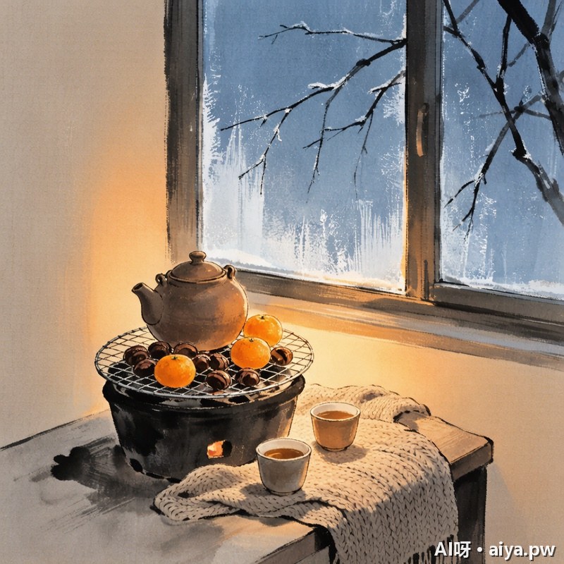 立冬围炉煮茶窗景 效果示例