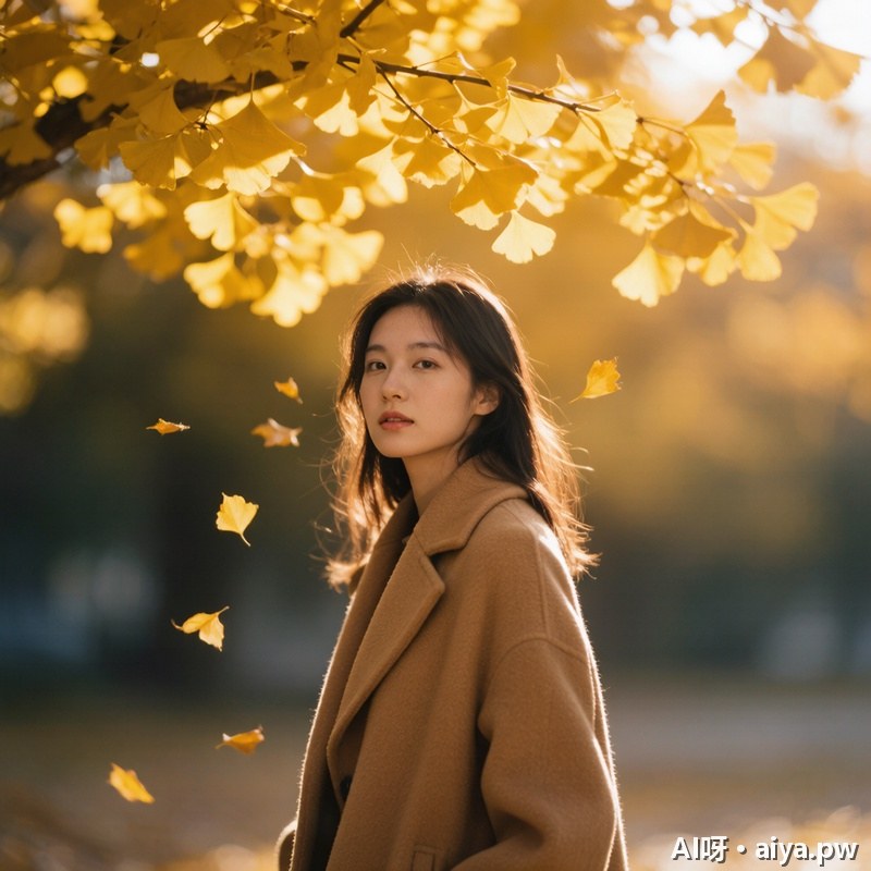 深秋银杏人像摄影 效果示例