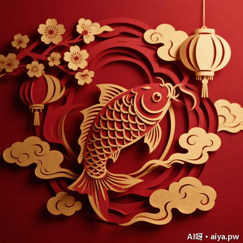 非遗剪纸春节海报 效果示例