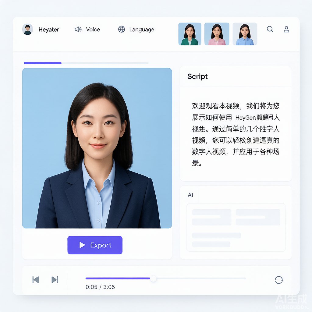 HeyGen 数字人创作界面