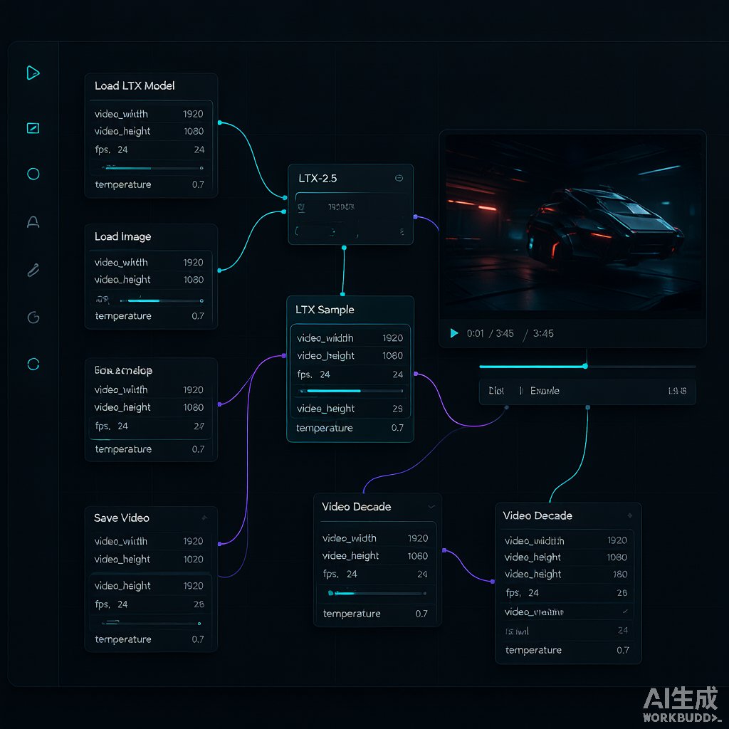 LTX-2.5 在 ComfyUI 中的节点工作流结构