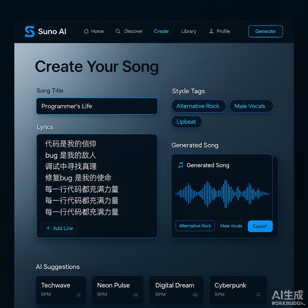 Suno AI V5 创作界面和参数面板